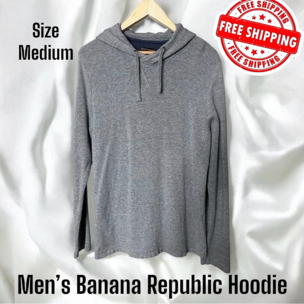 Banana Republic Hoodie Men's Medium Long Sleeve Stretch Pullover FREE SHIPPING